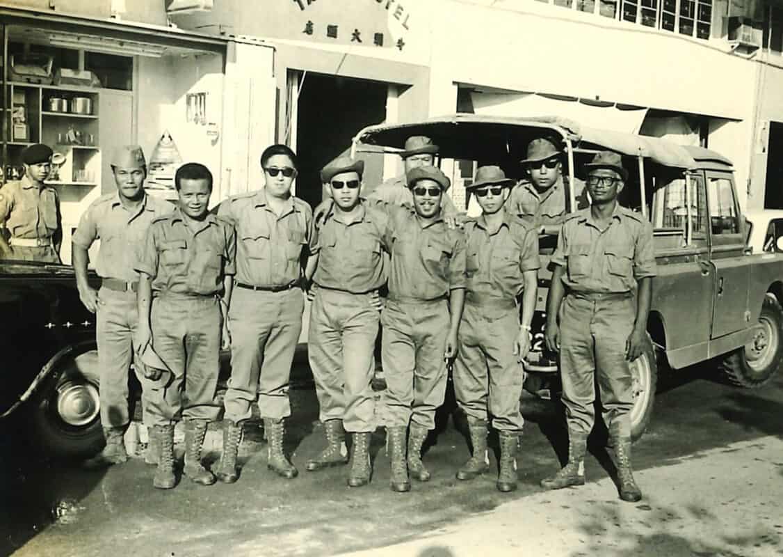 ooi eow jin (3rd from left) with rtm combo for army bases tour in 1965