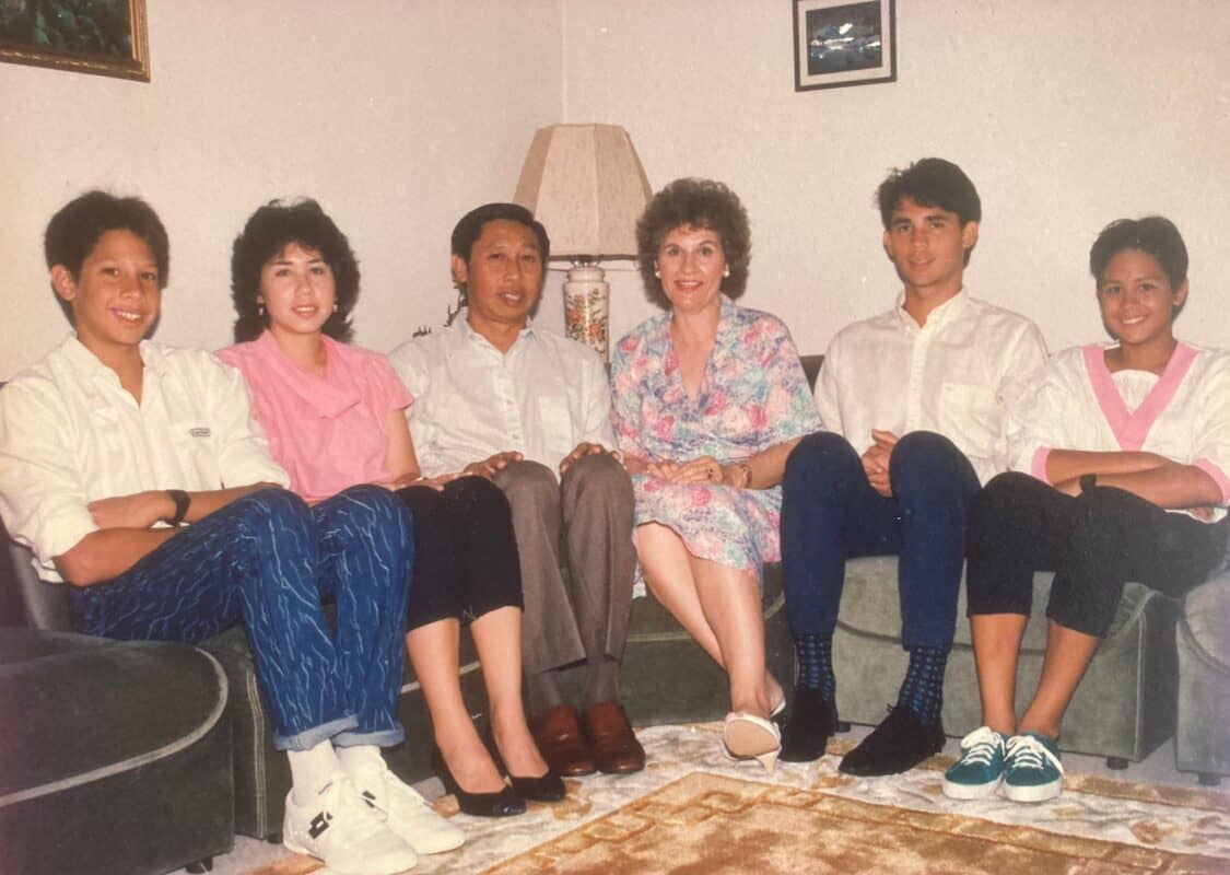 ong family in living room