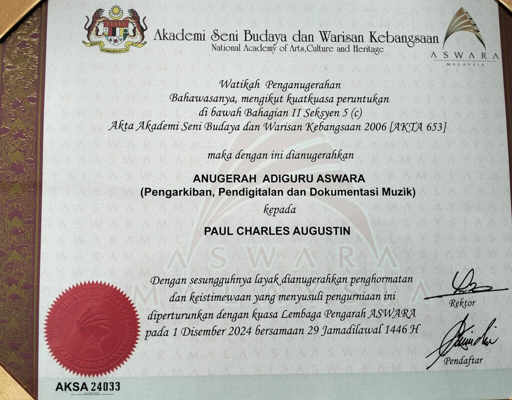 award certificate in bm