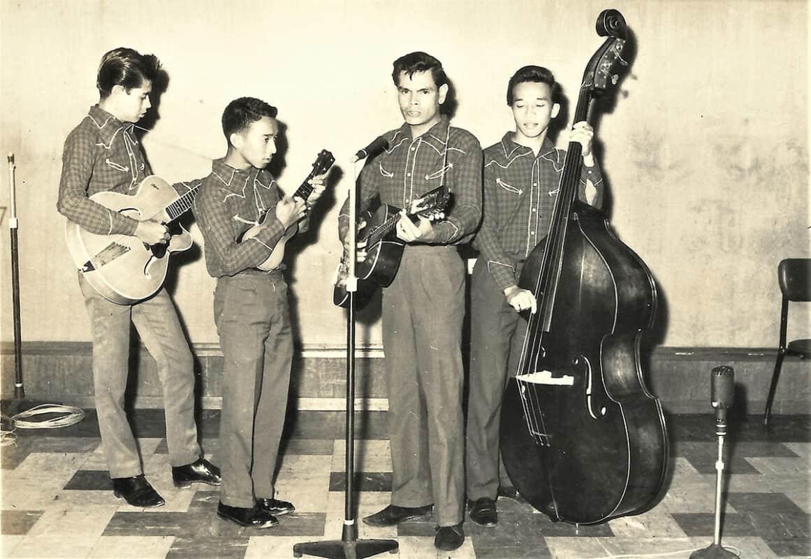 (ralph jeremiah) rudy baum & country lads (l r george baum, bonnie jeremiah, rudy baum & ralph jeremiah)